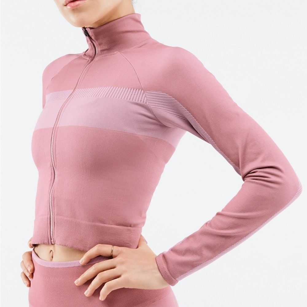 Fabletics Pink Canyon / Lavender Lustre Tory Cropped Seamless Jacket